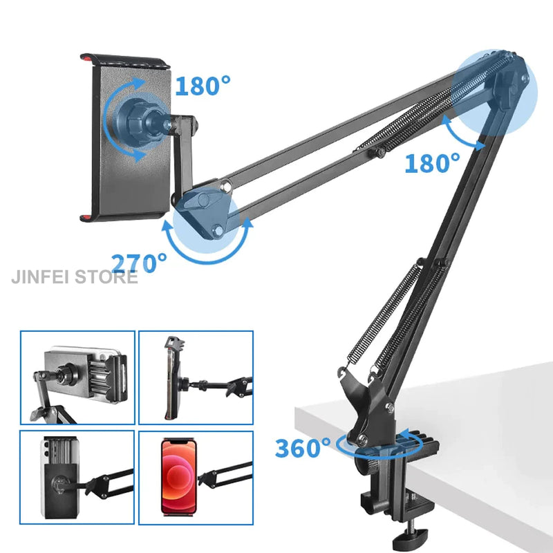 Suporte para tablet e cama de telefone de 360 graus, braço preguiçoso, mesa de cabeceira, suporte de montagem para tablet FAVariedades