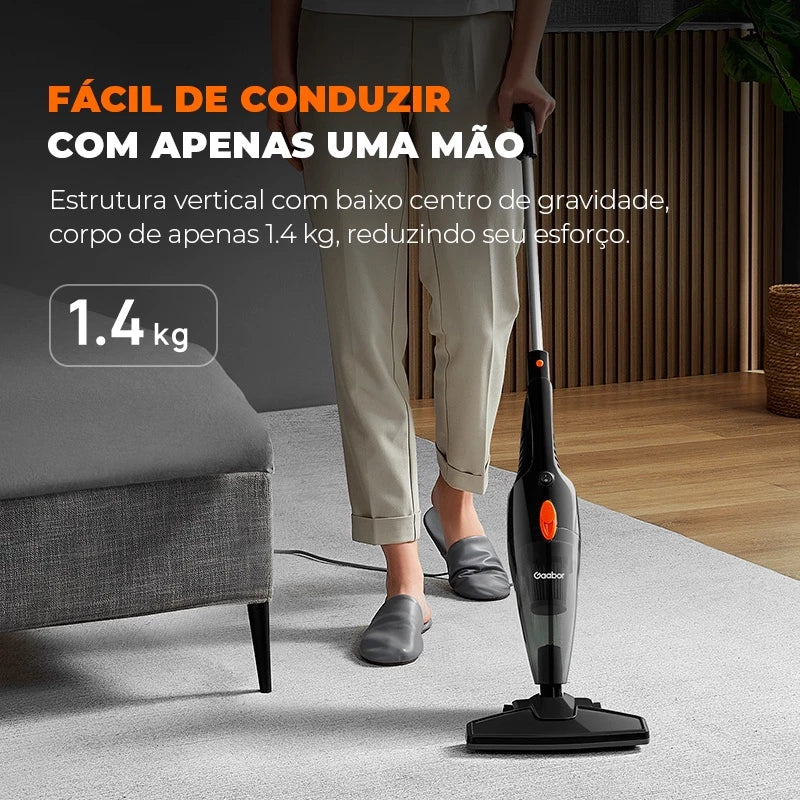 Aspirador de Pó Vertical Gaabor 2 em 1 Doméstico Leve Preto 16.000Pa Sucção Forte 127v/220V shopee