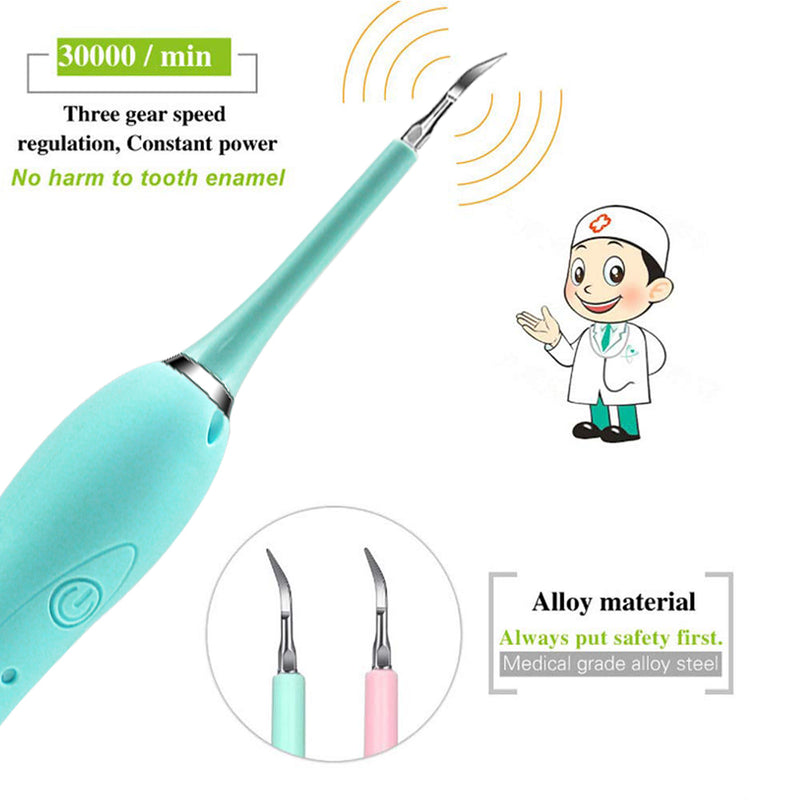 2 Em 1 Removedor De Tartaro Escova Dental Elétrica Limpador Elétrico Ultrassônico Sonic USB Whiten Ferramenta De Remoção De Tártaro FAVariedades