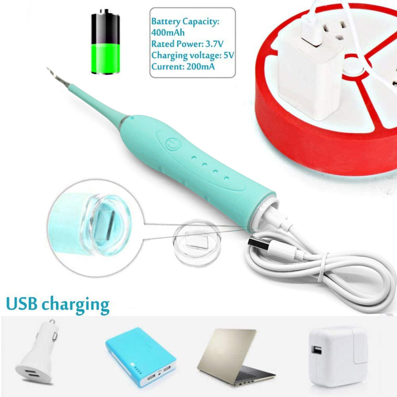 2 Em 1 Removedor De Tartaro Escova Dental Elétrica Limpador Elétrico Ultrassônico Sonic USB Whiten Ferramenta De Remoção De Tártaro FAVariedades