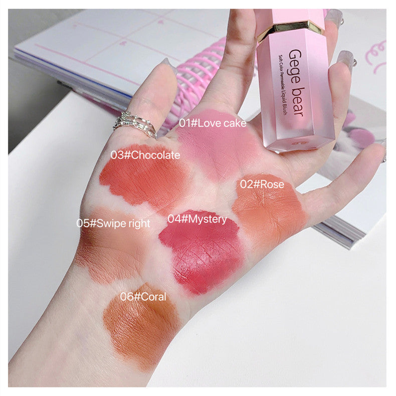 Gecomomo Creme Blush Líquido 6 Cores Veludo Liso Mate Rosa FAVariedades