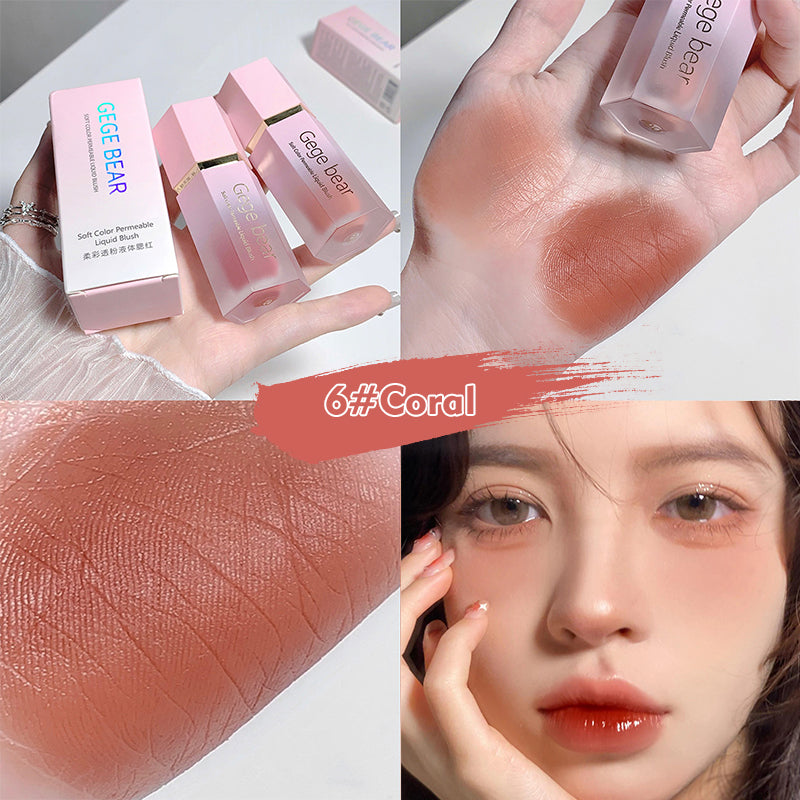 Gecomomo Creme Blush Líquido 6 Cores Veludo Liso Mate Rosa FAVariedades