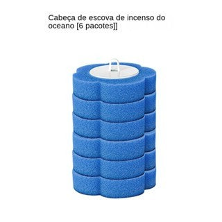 Escova de vaso sanitário descartável com cabeça substituível, não há necessidade de perfurar no banheiro para dissolver a lavagem FAVariedades