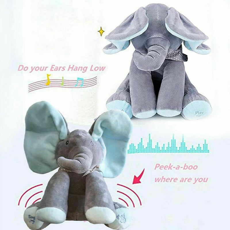 Elefante Brinquedos Will Cantar Com Música Capa Olhos Bebê Boneca Crianças Acompanhar Brinquedo De Pelúcia Peekaboo shopee