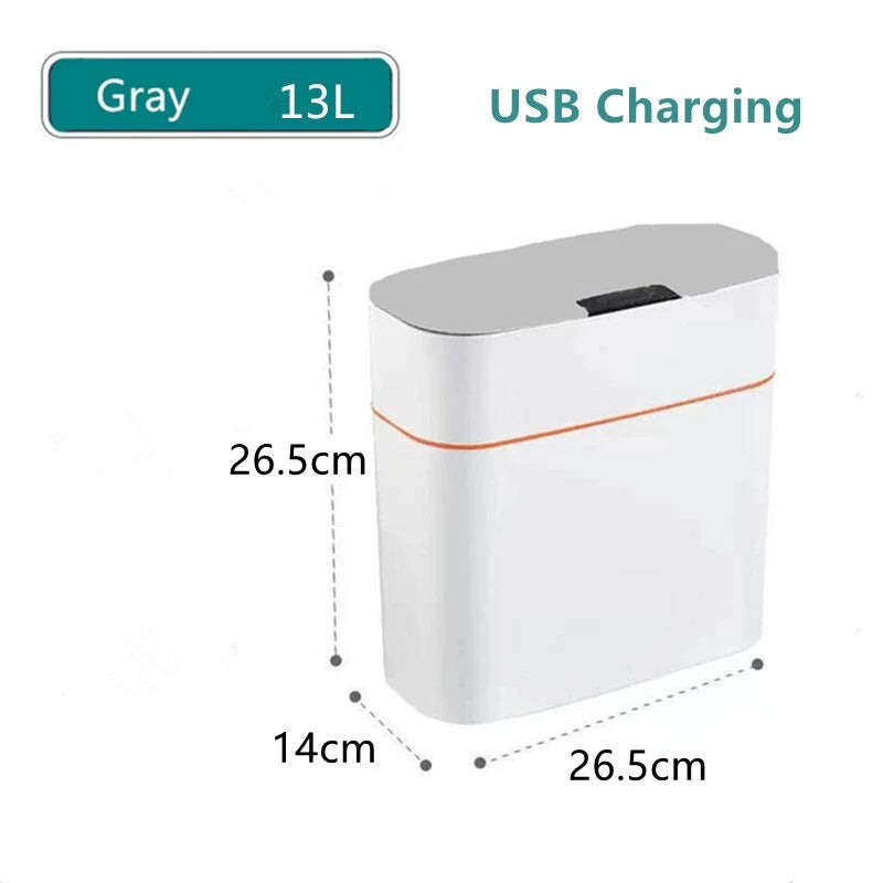 13-16L Lixeira Automática Inteligente USB Recarregável Para/Lixo De Cozinha/Sala De Estar/Banheiro shopee