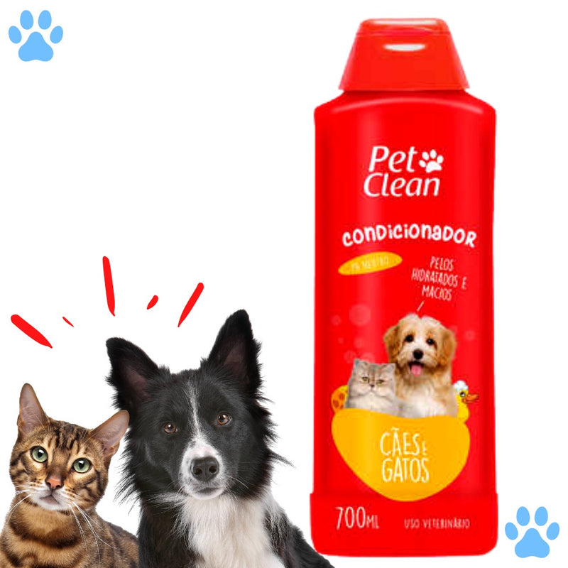 Shampoo e Condicionador para Cachorro e Gato Pet Clean - 700 ml FAVariedades