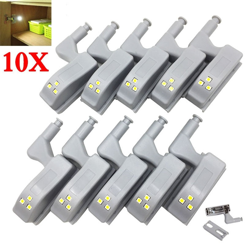 10/5 PCS Roupeiro Lâmpada De Dobradiça Interior Armário Universal LED Sensor De Luz Noturna FAVariedades