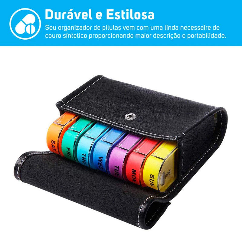 Organizador de Remédios Semanal Com Case shopee