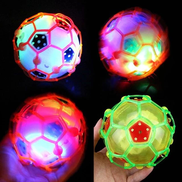 Bola maluca brinquedo pula vibra som e luz de led!!! shopee