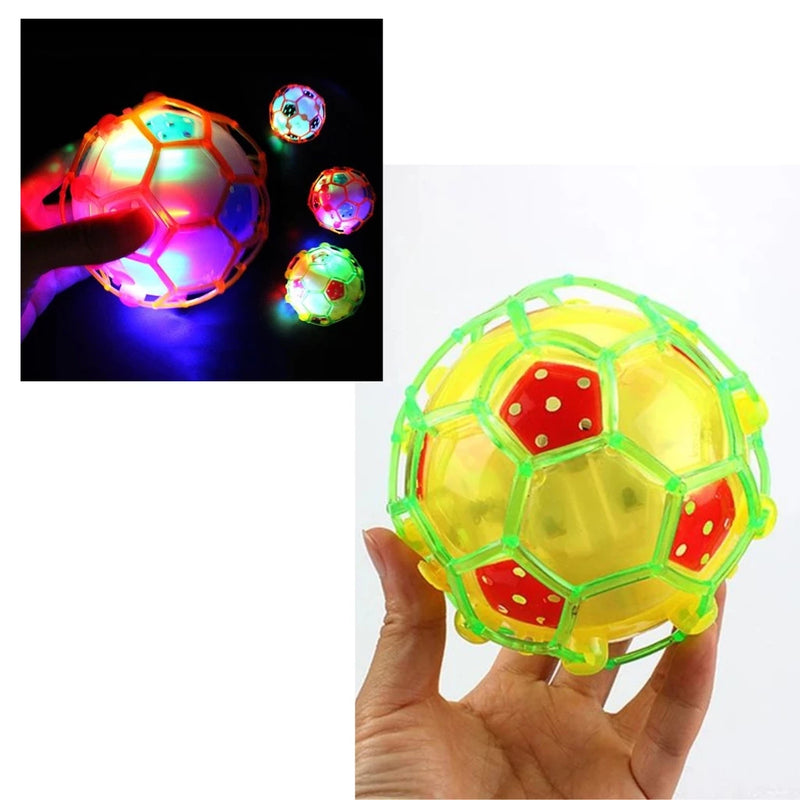 Bola maluca brinquedo pula vibra som e luz de led!!! shopee