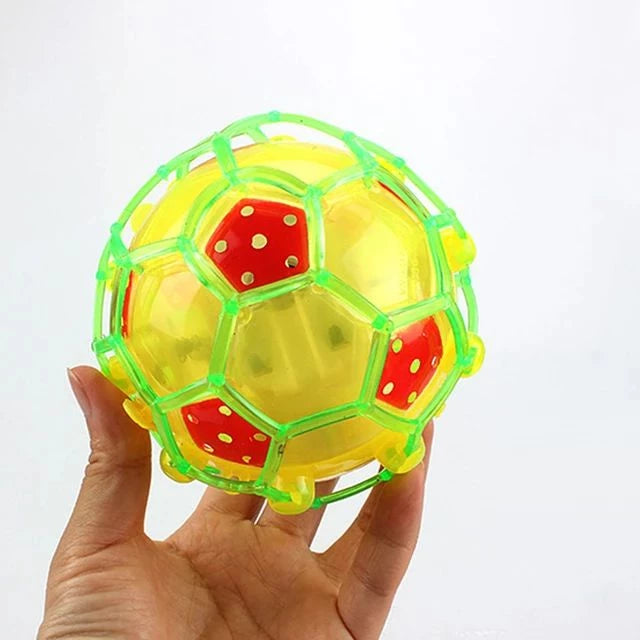 Bola maluca brinquedo pula vibra som e luz de led!!! shopee