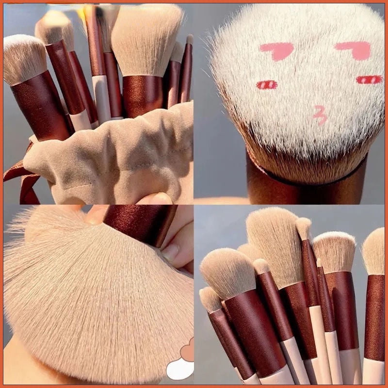 Kit 13 Pcs Pincéis De Maquiagem Profissionais Kabuki Contour FAVariedades