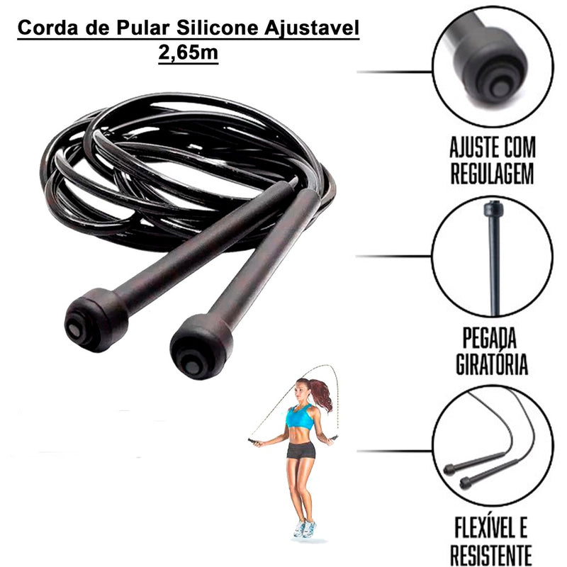 Kit Funcional Completo - 6 itens = Colchonete + Caneleira 1kg + Halter 1kg + Roda ABD + Extensor + Corda FAVariedades