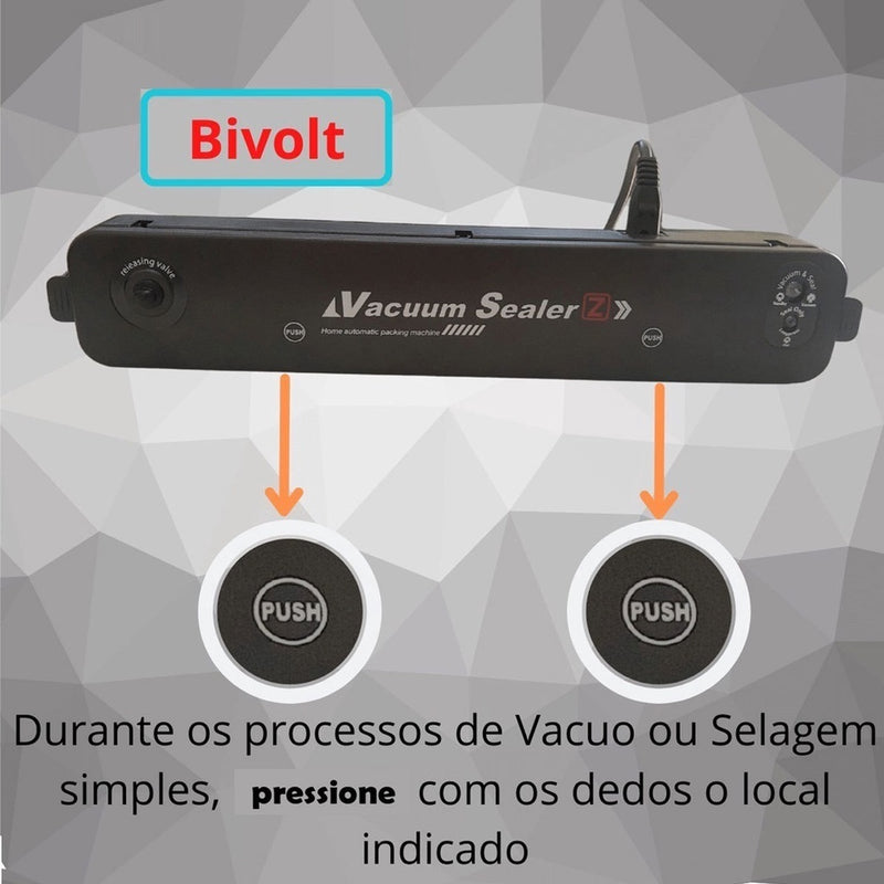 Seladora a vacuo de Alimentos Doméstica Bivolt Hermética FAVariedades