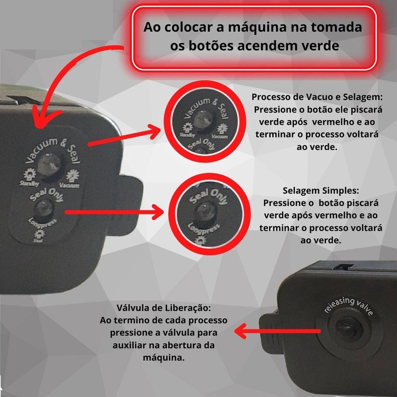 Seladora a vacuo de Alimentos Doméstica Bivolt Hermética FAVariedades