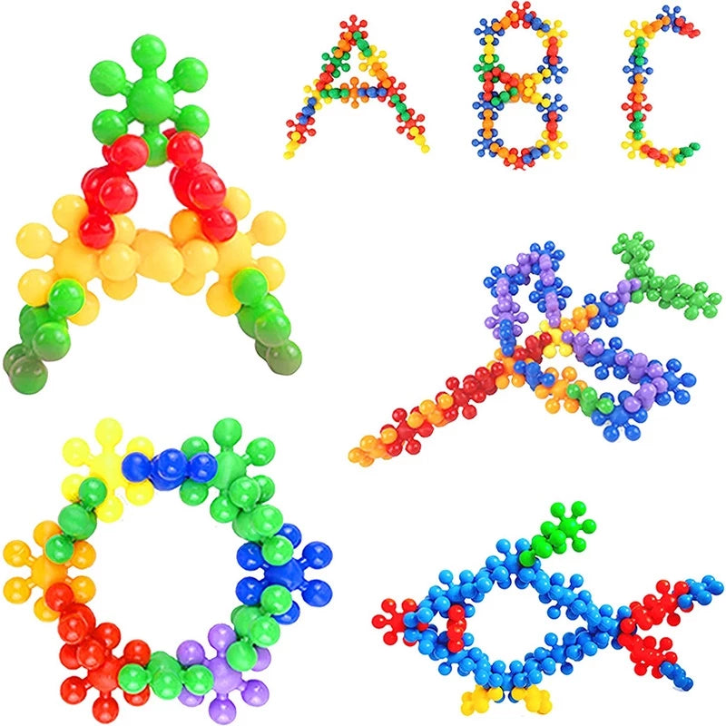 Blocos De Construção Conectar Brinquedos Floco De Neve Intertravamento STEM Educativos De Ameixa shopee