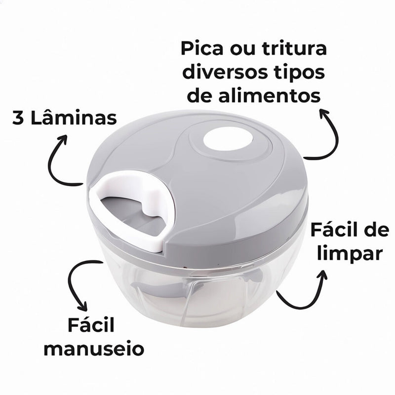 Balança Digital De Cozinha 10KG + Processador De Alimentos Manual 500ml Kit FAVariedades