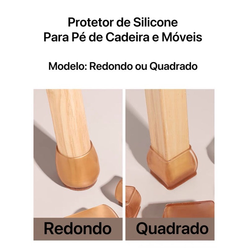 Kit 4-8-16 Protetors de Silicone e Feltro Para Pé de Cadeira e Mesas FAVariedades