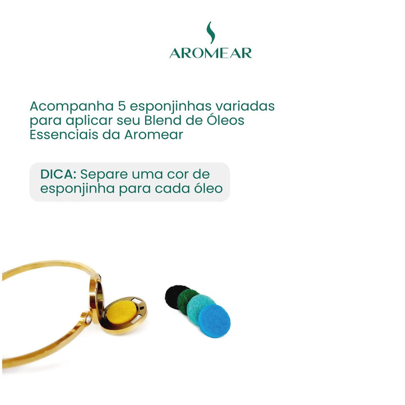 Bracelete Difusor FLOR DE LÓTUS em AÇO INOXIDÁVEL - DOURADO FAVariedades