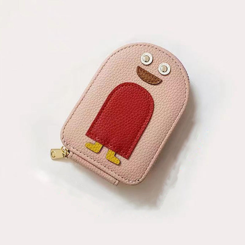 1 Pc Cute Penguin Women Zipper Card Holder PU Porta-Cartões De Couro Banco/ID/Crédito Protege Presentes Multi Slot Design Criativo FAVariedades