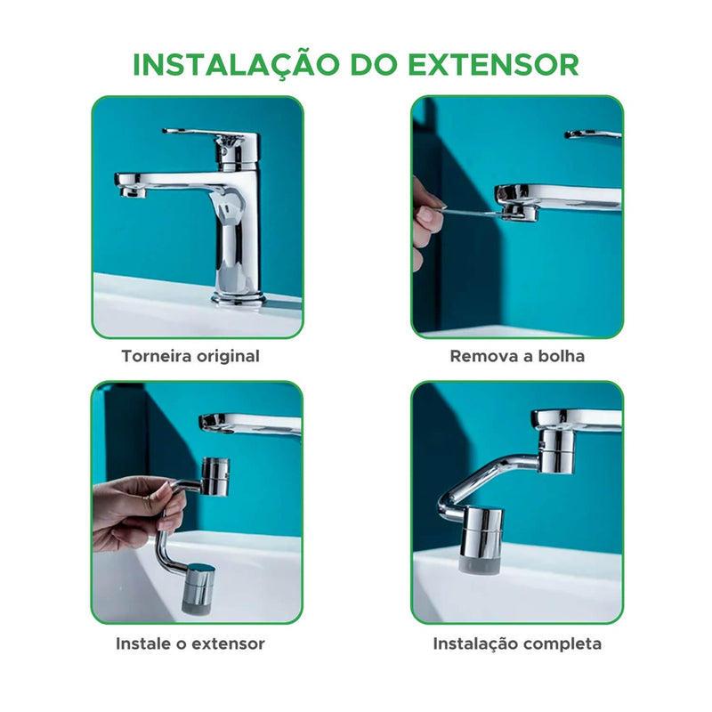 Extensor De Torneiras Universal Aerador Giratório Splash FAVariedades