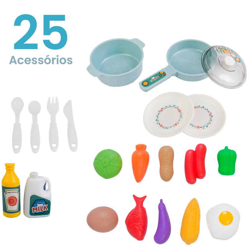 Kit Cozinha De Brinquedo Infantil Completa Solta Água E Som shopee