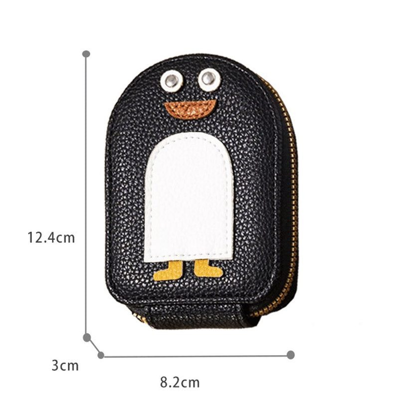 1 Pc Cute Penguin Women Zipper Card Holder PU Porta-Cartões De Couro Banco/ID/Crédito Protege Presentes Multi Slot Design Criativo FAVariedades