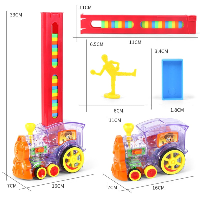 Trem Dominó Educativo Brinquedo Empilha Bloco Trenzinho Infantil Divertido Pilha Interativo Musical FAVariedades