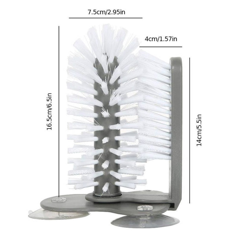 Escova Lava Copos Taças Garrafas Com Ventosas Pratica Dupla FAVariedades
