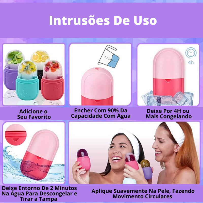 Rolo Facial de Cuidados Com A Pele Facial Levantamento Contorno Ferramenta Bandejas De Cubos De Gelo De Silicone FAVariedades