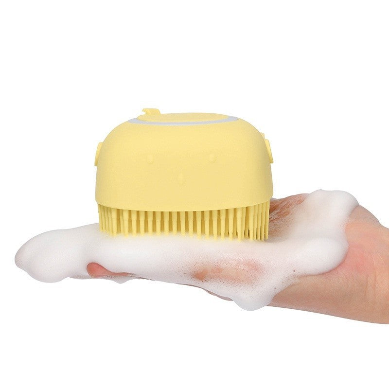 Kit De 3 Esponja Para Banho de Silicone com Dispense Massageador Escova Shampoo Sabonete Liquido Infantil Pet Crianças FAVariedades