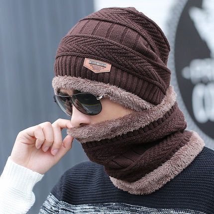 Conjunto Touca Gorro Cachecol Flexível + Quente Para Inverno / Masculino / Mulheres FAVariedades