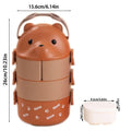 1Pcs Caixa Térmica Bento , De Almoço Empilhável Com Urso De Óculos , Cartoon Bonito 1/2/3 Camadas Container Para Crianças FAVariedades