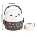 1Pcs Caixa Térmica Bento , De Almoço Empilhável Com Urso De Óculos , Cartoon Bonito 1/2/3 Camadas Container Para Crianças FAVariedades