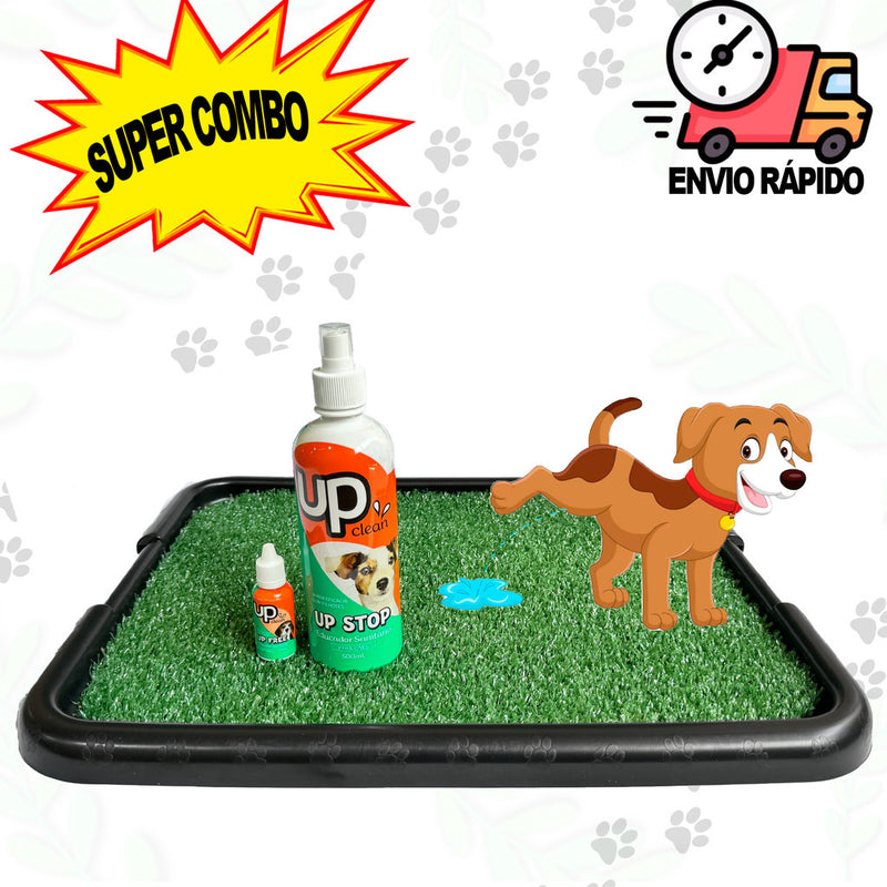 Sanitário Grama Canino + Educador canino Xixi Dog Banheiro Pet Tapete Higiénico Cachorro FAVariedades