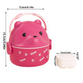 1Pcs Caixa Térmica Bento , De Almoço Empilhável Com Urso De Óculos , Cartoon Bonito 1/2/3 Camadas Container Para Crianças FAVariedades