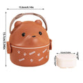 1Pcs Caixa Térmica Bento , De Almoço Empilhável Com Urso De Óculos , Cartoon Bonito 1/2/3 Camadas Container Para Crianças FAVariedades