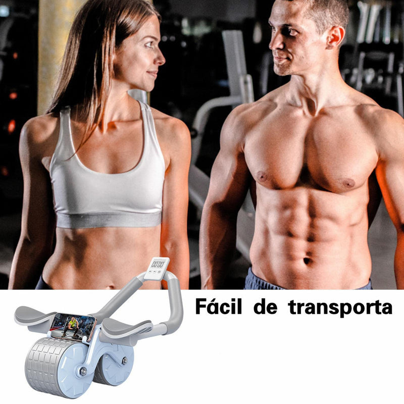 Rolo abdominal com joelheira, rebote automático e temporizador FAVariedades