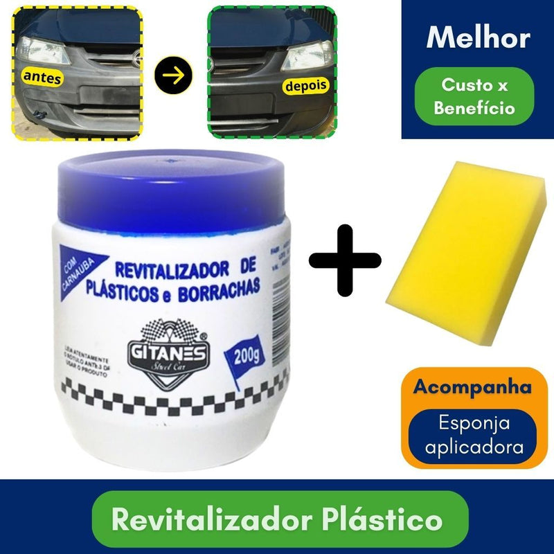 Revitalizador de Plástico Parachoque Carro Moto Automotivo Borracha 200G My Store