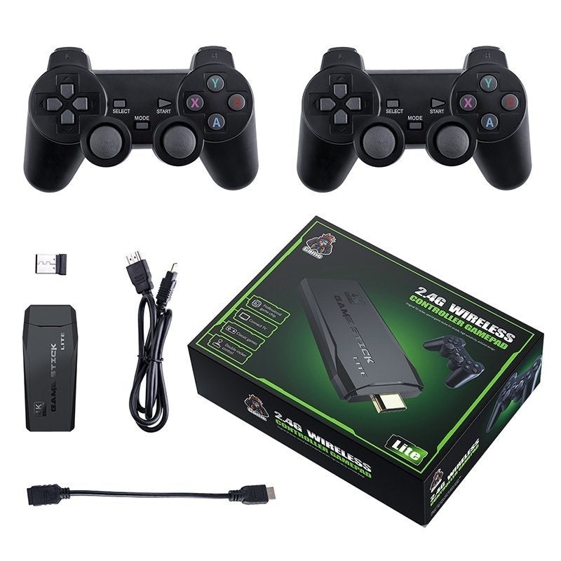 Videogame Stick 10mil 2 Controles Sem Fio Console Original Portatil Jogos Retro Antigo My Store