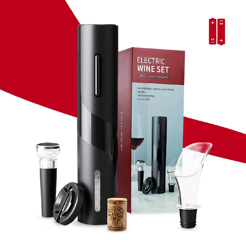 Abridor vinho garrafa saca rolha elétrico kit automático My Store