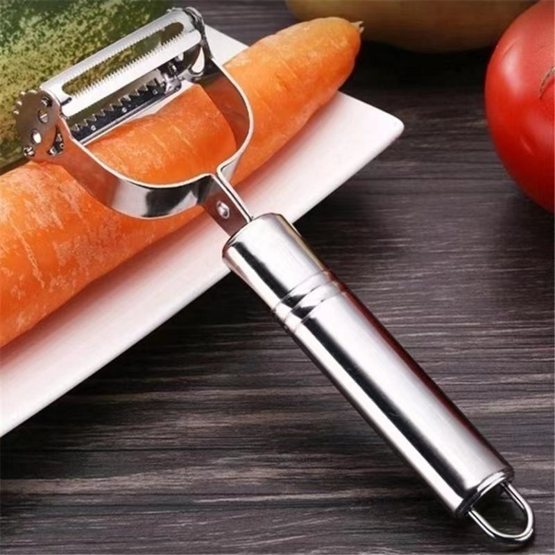 Descascador INOX Legumes Frutas Dupla Lâmina Móvel 2 Em 1/Descascador De Legumes Verduras Frutas Promoção Leve 2 Pague 1 My Store