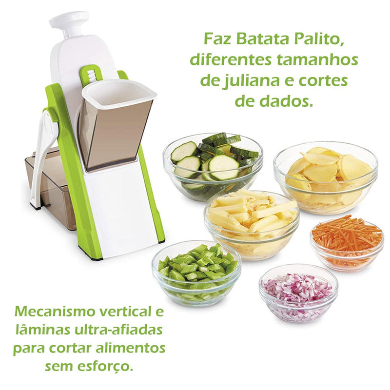 Cortador Fatiador Mandoline Multifuncional 5 Funções para Cortar Batata Legumes e Vegetais Alta Qualidade My Store