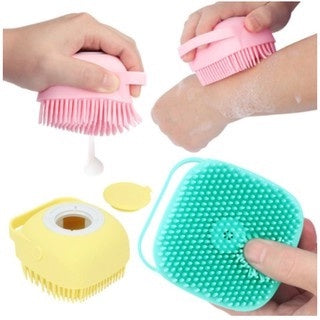 Esponja De Silicone Para Banho Com Dispenser Shampoo Sabonete Escova Crianças Adultos e Pets My Store