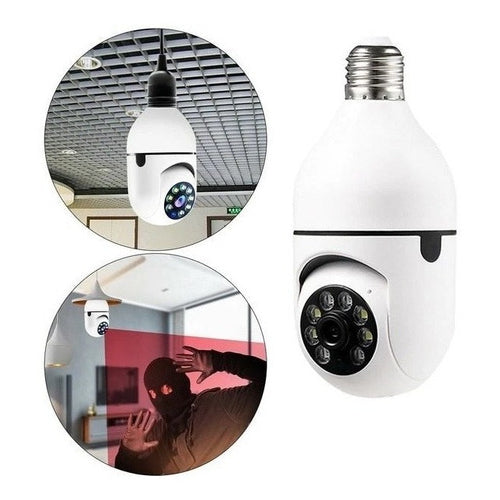 Camera segurança wifi ip sem fio 360 encaixe lampada aplicativo yoosee visão noturna segurança E27 - bivolt My Store