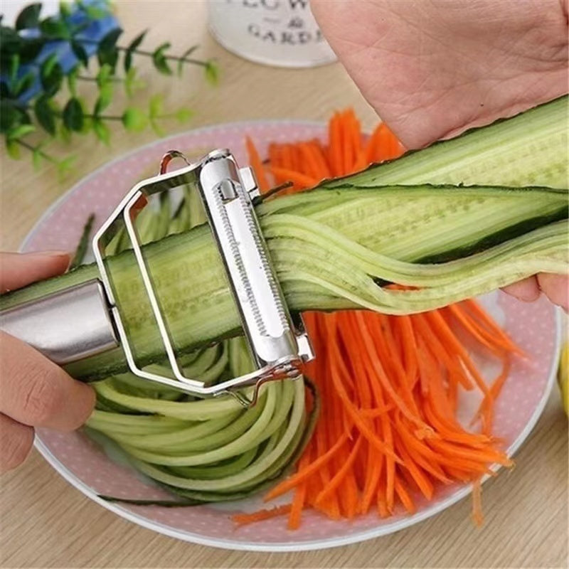 Descascador INOX Legumes Frutas Dupla Lâmina Móvel 2 Em 1/Descascador De Legumes Verduras Frutas Promoção Leve 2 Pague 1 My Store