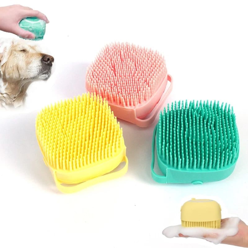 Esponja De Silicone Para Banho Com Dispenser Shampoo Sabonete Escova Crianças Adultos e Pets My Store