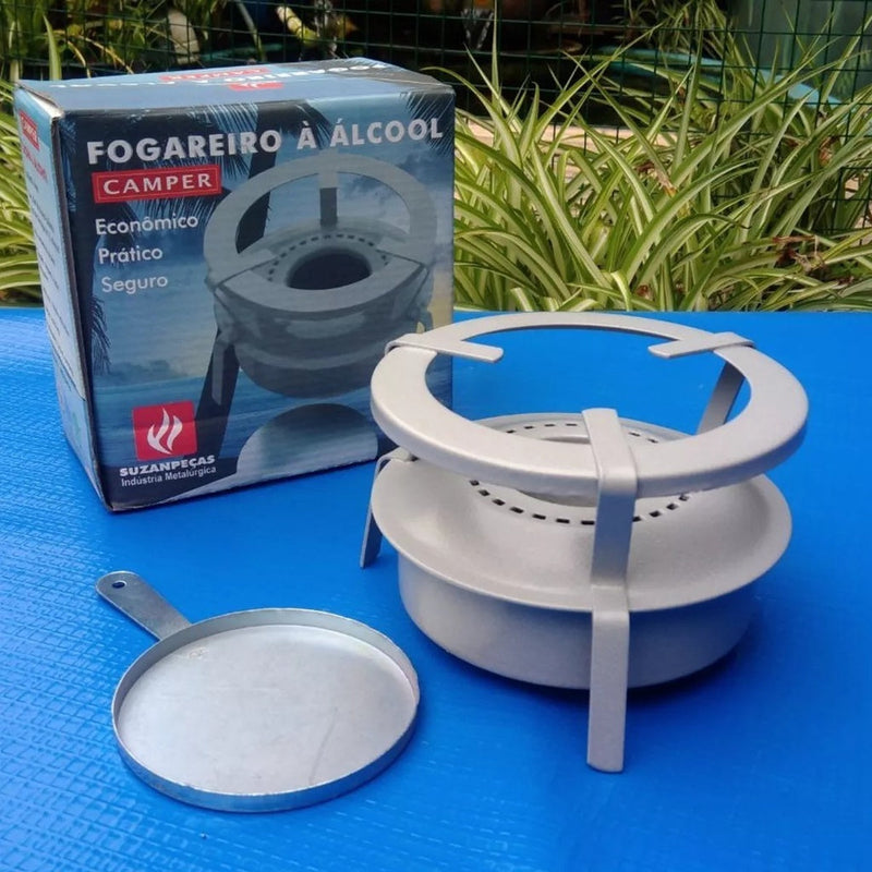 Fogareiro Fogão a Alcool 1 uma boca Portatil Espiriteira Alcool Camping Pesca Sitio My Store