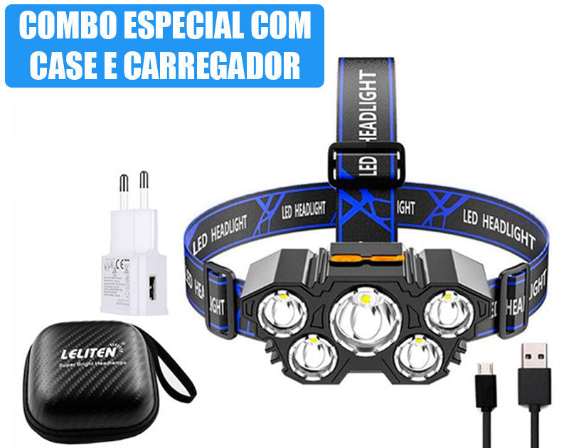 Lanterna de Cabeça Recarregável - Max Light Produtos vencedores